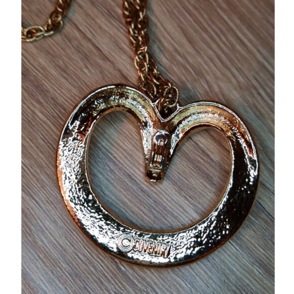 Sarah Coventry Gold Tone Heart Shape Necklace - Picture 3 of 3